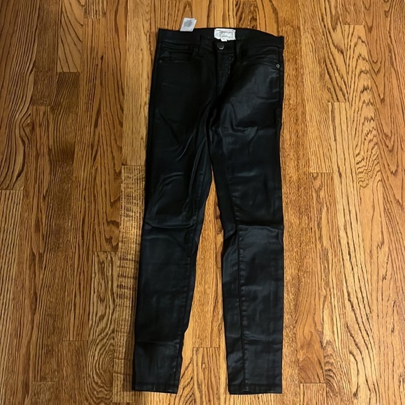 Current/Elliot Woman’s Black The Stiletto Black Coated Jeans Size 24 - Picture 2 of 7